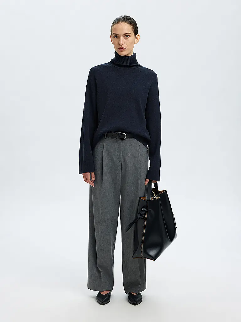SELECTED FEMME | Jersey de cuello alto SLFKAMMA | Azul oscuro