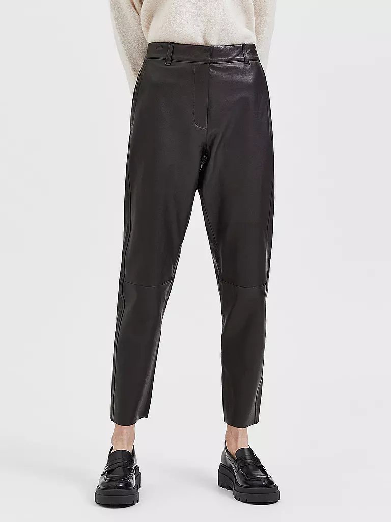 SELECTED FEMME | Lederhose 7/8 SLFMARIE  | Marrón