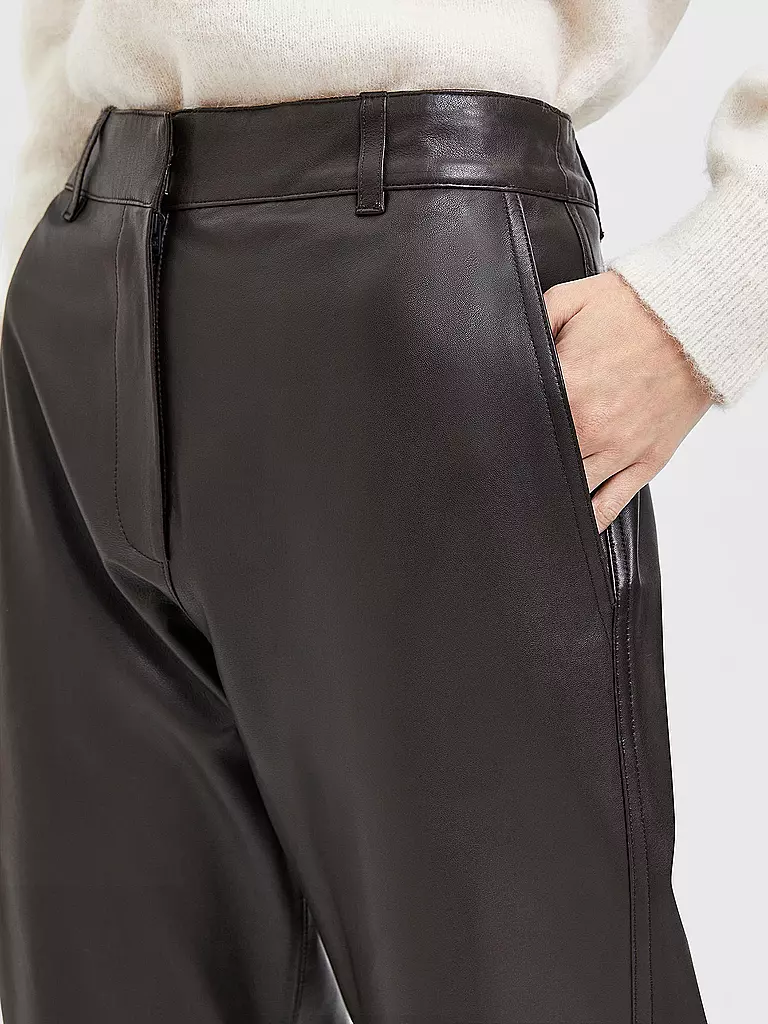 SELECTED FEMME | Lederhose 7/8 SLFMARIE  | Marrón