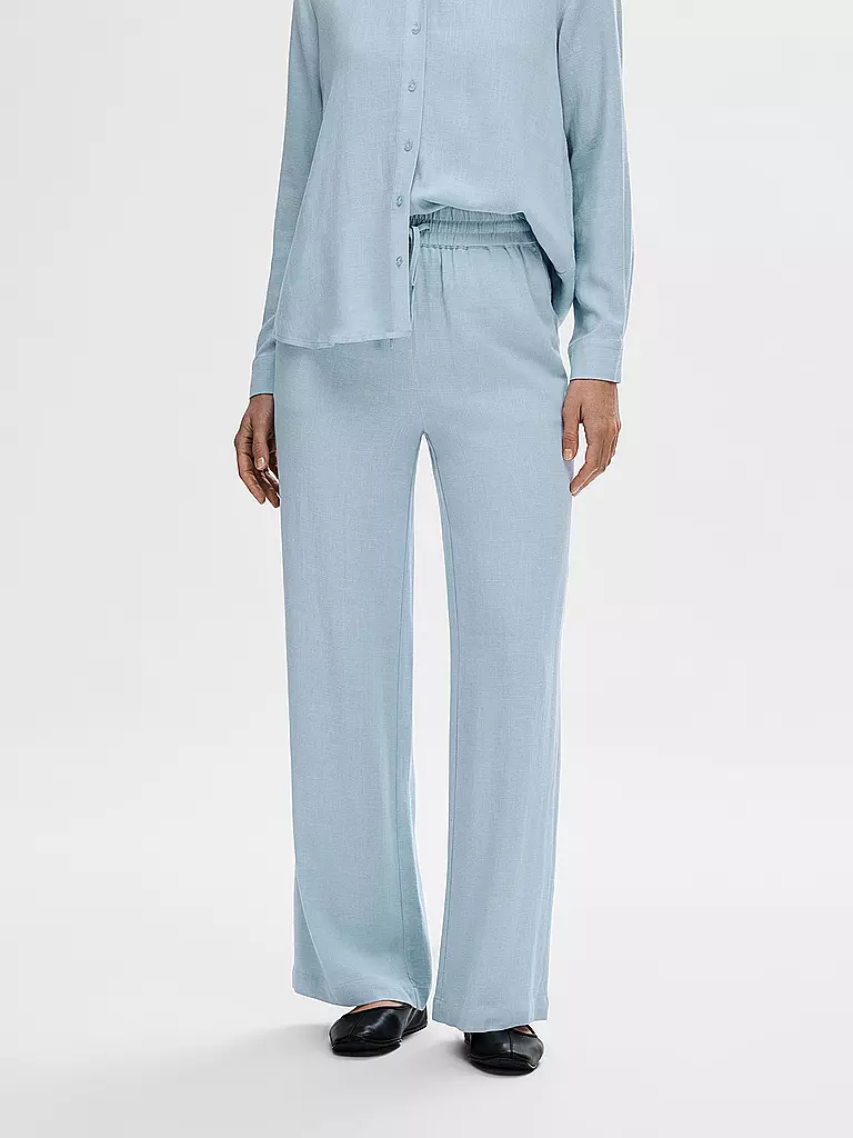 SELECTED FEMME | Pantalones de lino corte jogger SLFVIVA-GULIA | Azul claro
