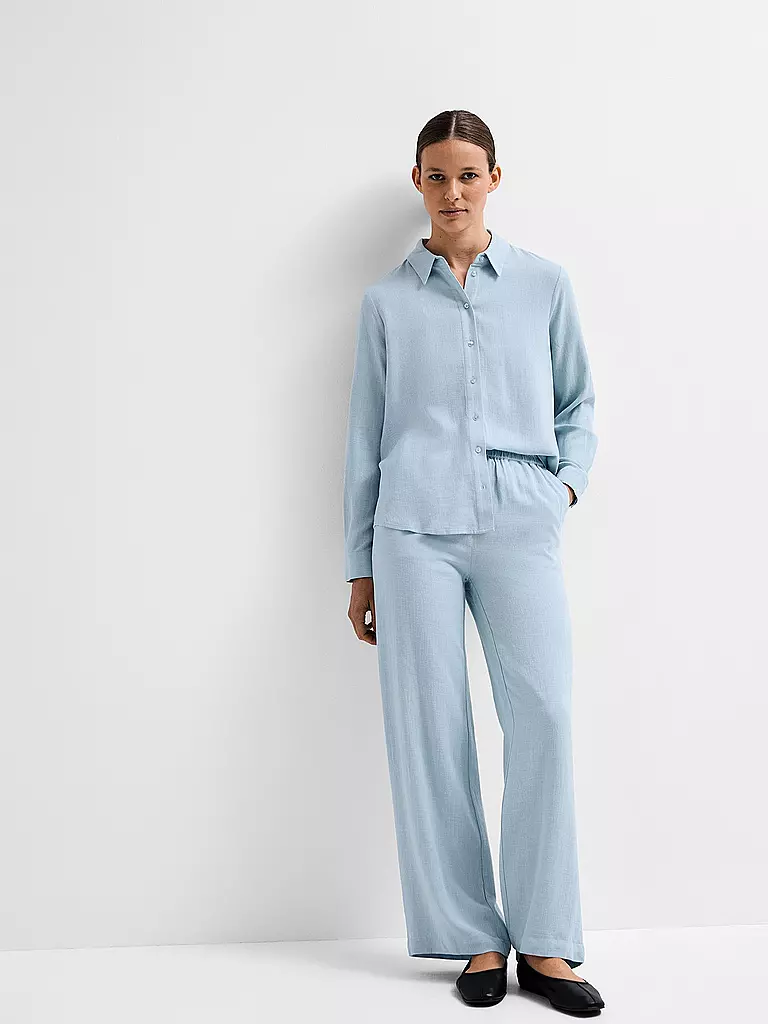 SELECTED FEMME | Pantalones de lino corte jogger SLFVIVA-GULIA | Azul claro
