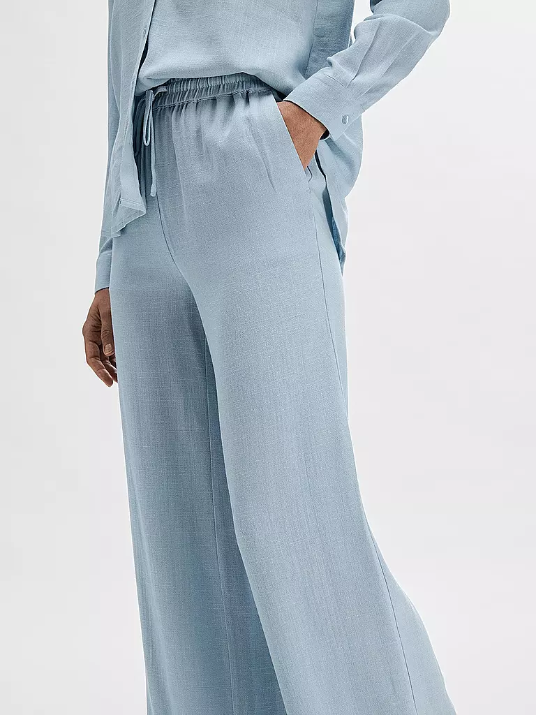 SELECTED FEMME | Pantalones de lino corte jogger SLFVIVA-GULIA | Azul claro
