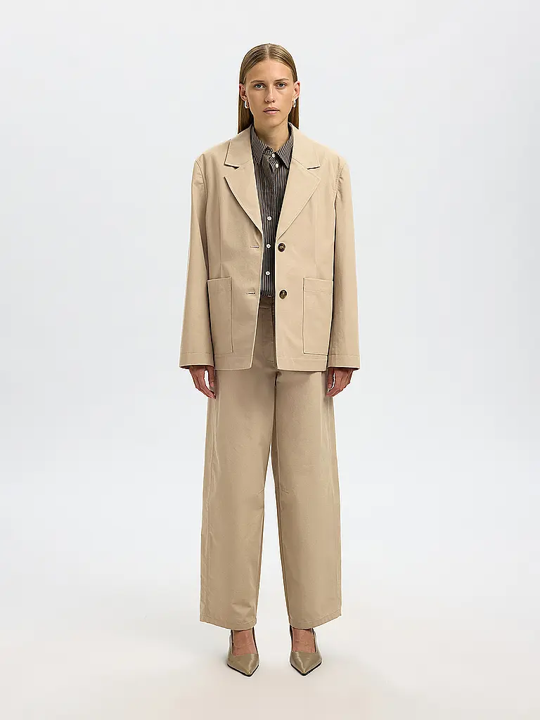 SELECTED FEMME | Pantalones de vestir SLFBARREL MARLA | Crema