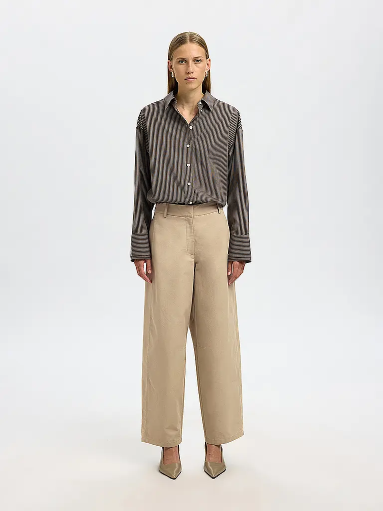 SELECTED FEMME | Pantalones de vestir SLFBARREL MARLA | Crema