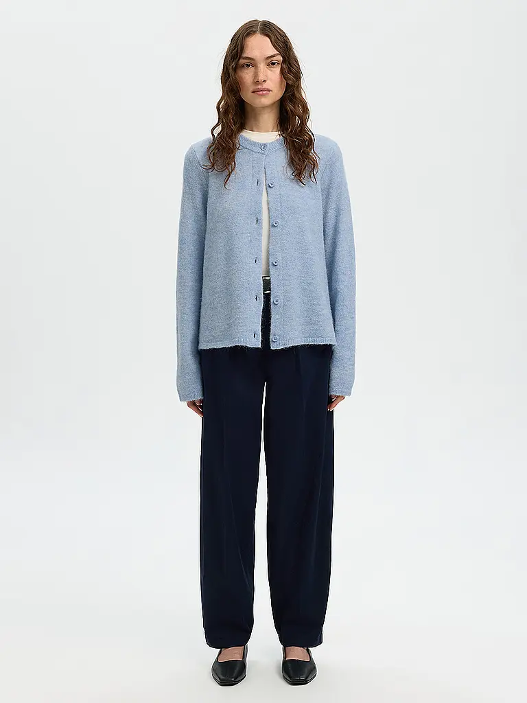 SELECTED FEMME | Produktname: Strickjacke SLFLULU
Marke: SELECTED FEMME
Farbe: hellblau
Kategorien: Mode,Damen

Ärmellänge: Langarm
Ausschnitt: Rundhalsausschnitt
Material: Wolle,Strick
Musterung: Unifarben
Passform (Oberbekleidung): Regular | Azul claro