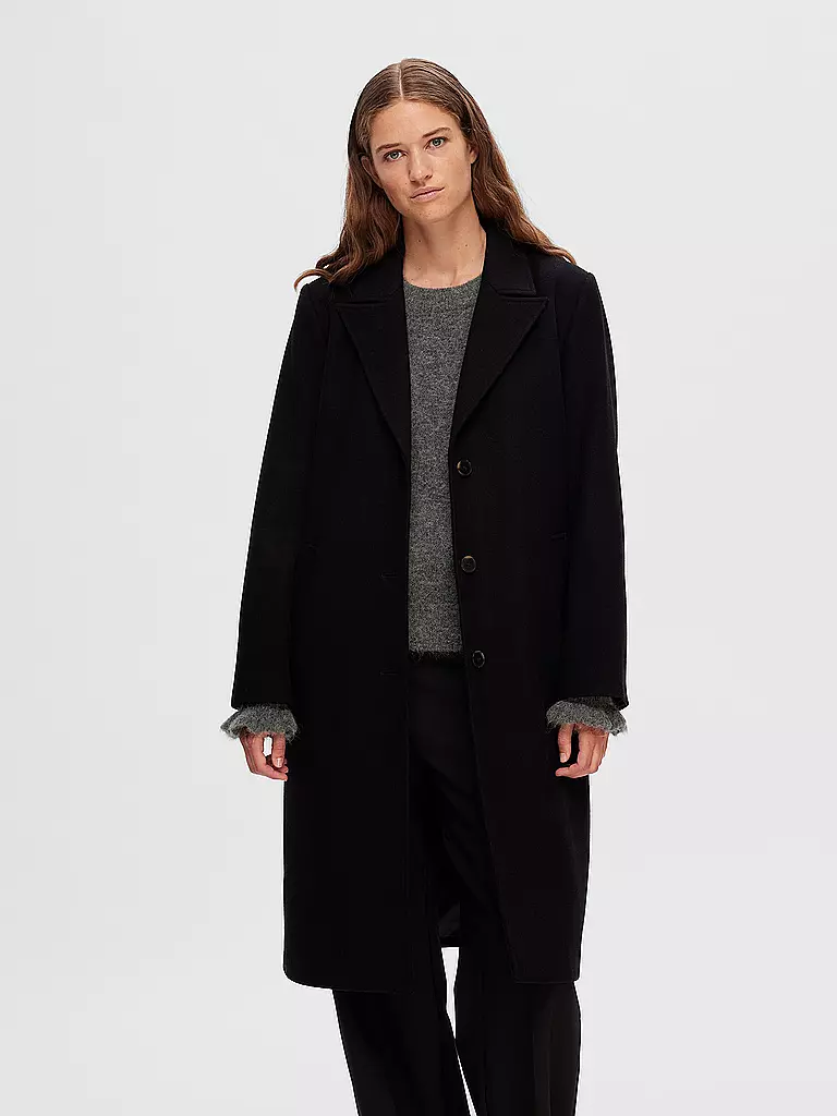 SELECTED FEMME | Wollmantel SLFALMA  | Negro