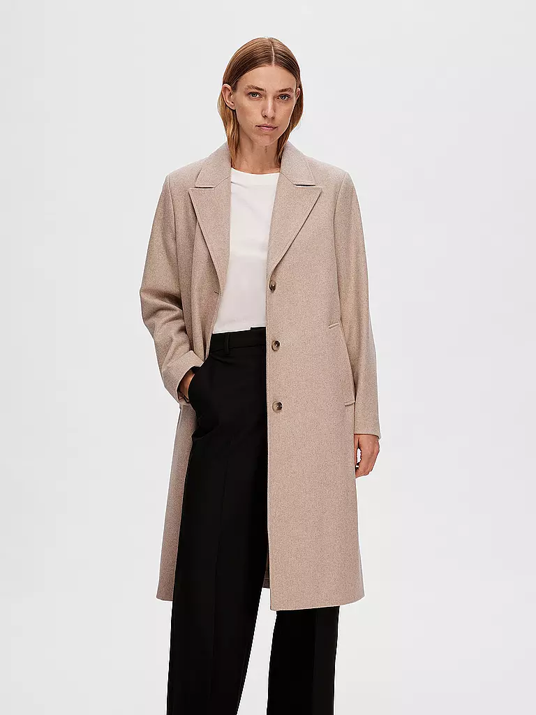 SELECTED FEMME | Wollmantel SLFALMA  | Beige