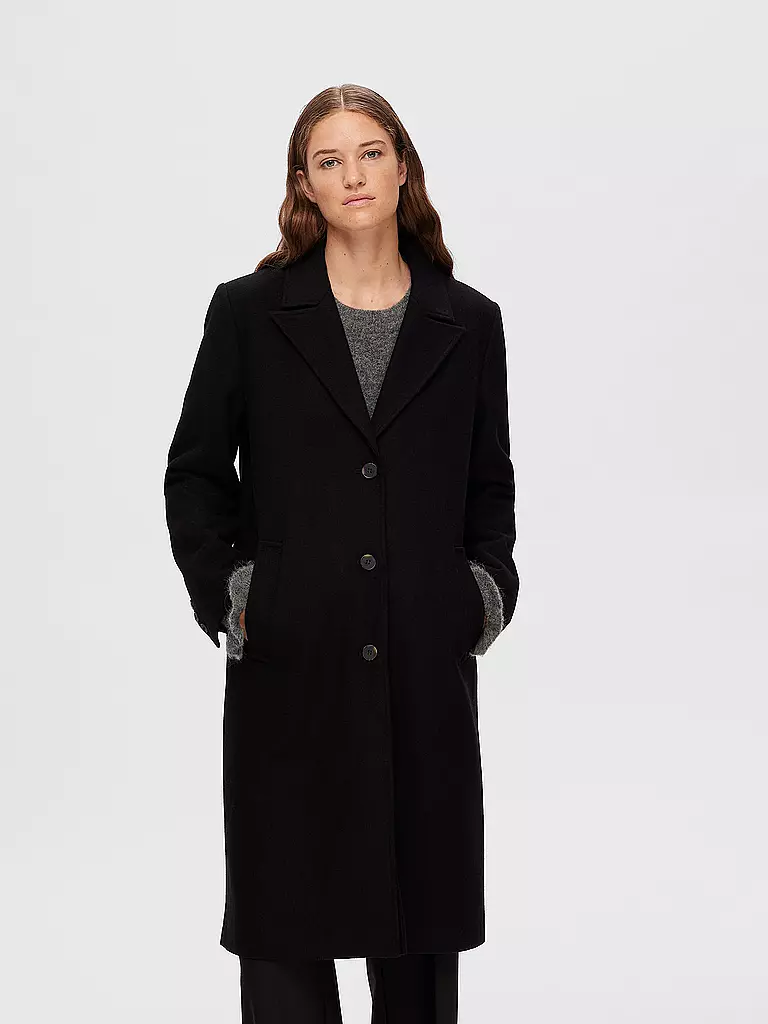 SELECTED FEMME | Wollmantel SLFALMA  | Negro