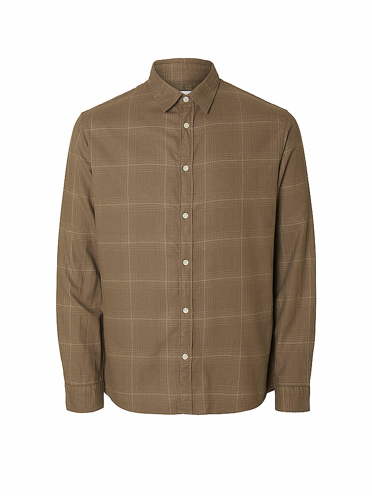 Camisa de franela Slim Fit SLHSLIMOWEN beige XXL