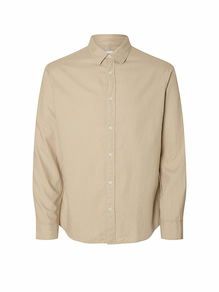 Camisa de franela Slim Fit SLHSLIMOWEN crema M