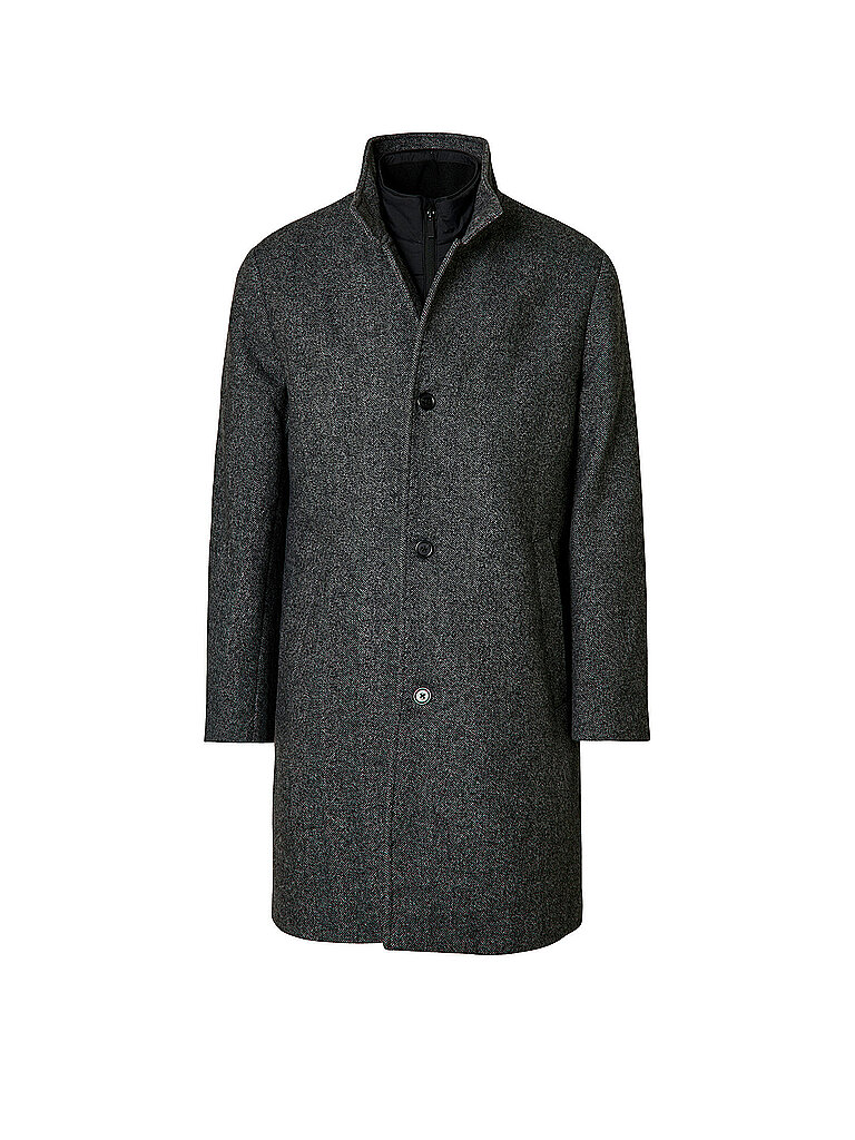 Selected Abrigo de lana SLHRAINAR negro