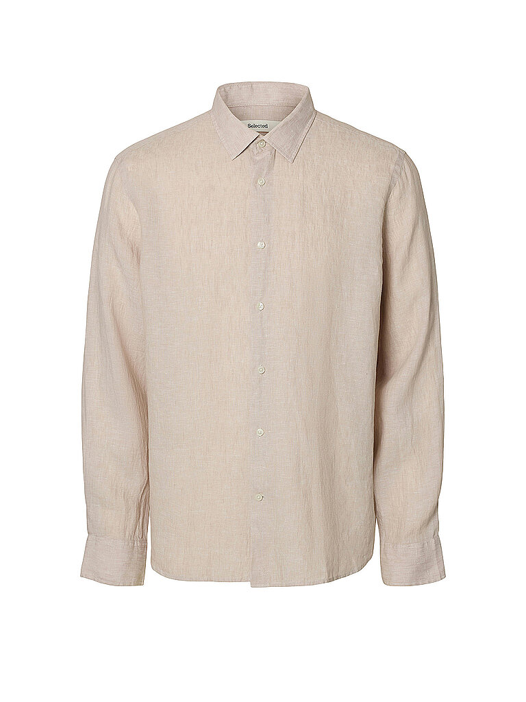 Selected Leinenhemd SLHREGKYLIAN-LINEN beige