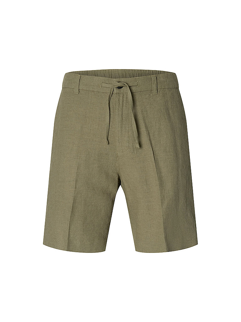 Pantalones cortos de lino SLHREGULAR-LEROY marrón L