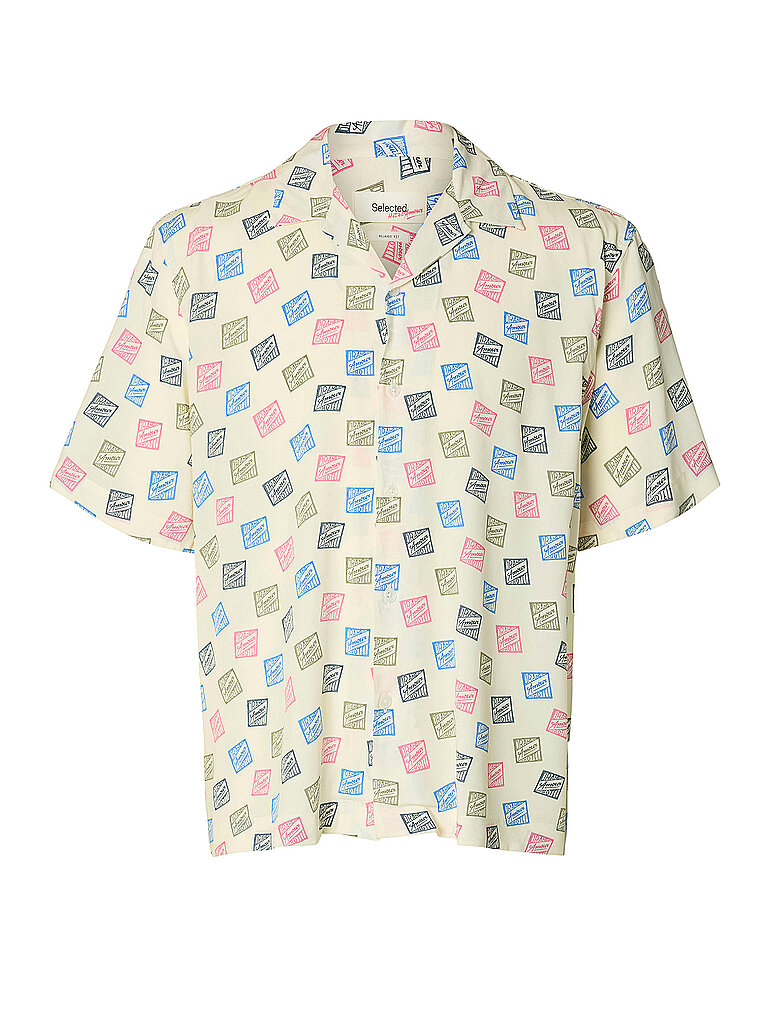 Camisa SLHRLXHOTEL AMOUR STAMPS AOP crema L