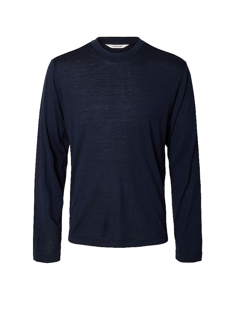 Selected Camiseta de manga larga SLMTOMMY azul oscuro