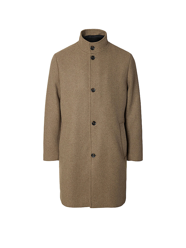 Selected Abrigo de lana SLHRAINAR beige