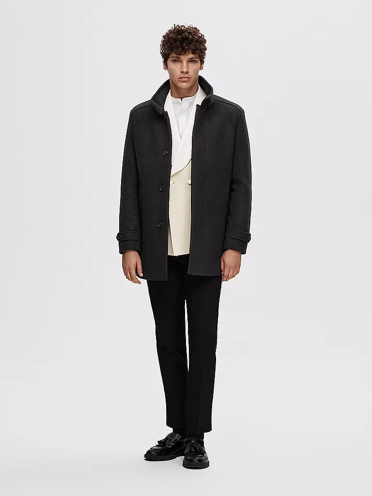 SELECTED | Abrigo de lana SLHNEW | Negro