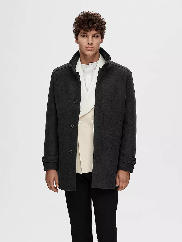 SELECTED | Abrigo de lana SLHNEW | Negro