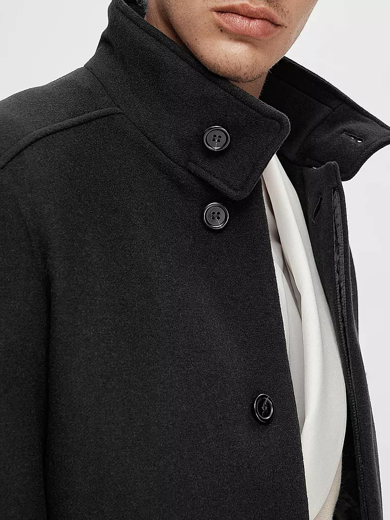 SELECTED | Abrigo de lana SLHNEW | Negro