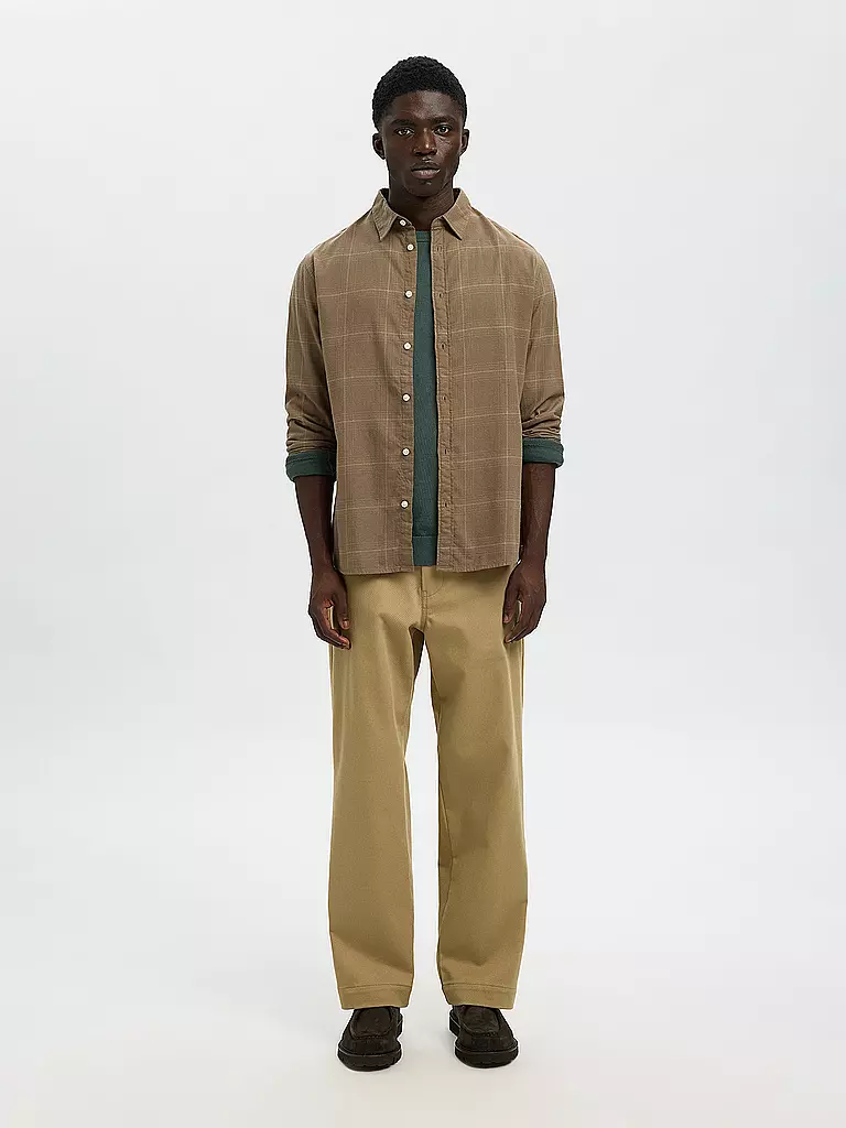 SELECTED | Camisa de franela Slim Fit SLHSLIMOWEN | Beige