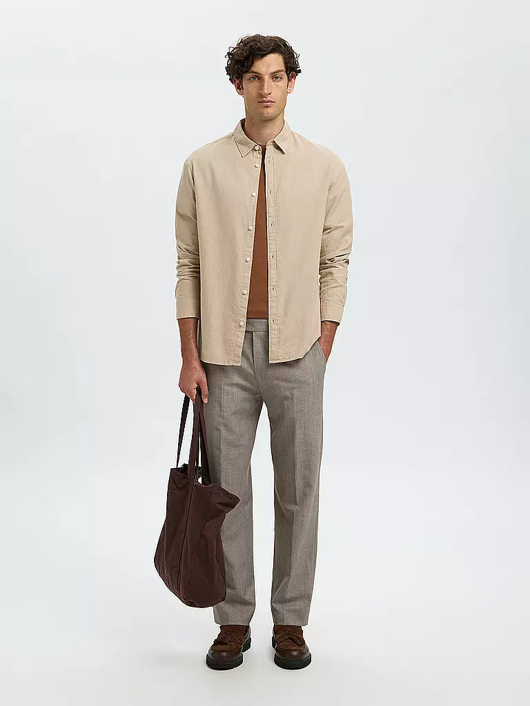 SELECTED | Camisa de franela Slim Fit SLHSLIMOWEN | Crema