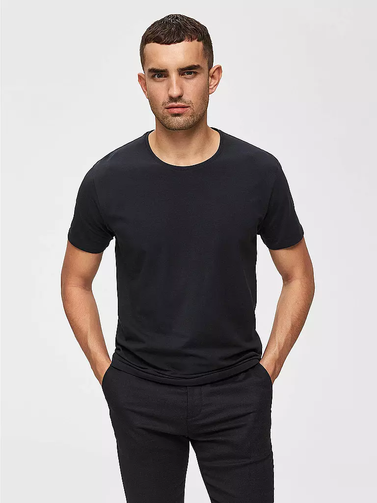 SELECTED | Camiseta SLHNEWPIMA | Negro