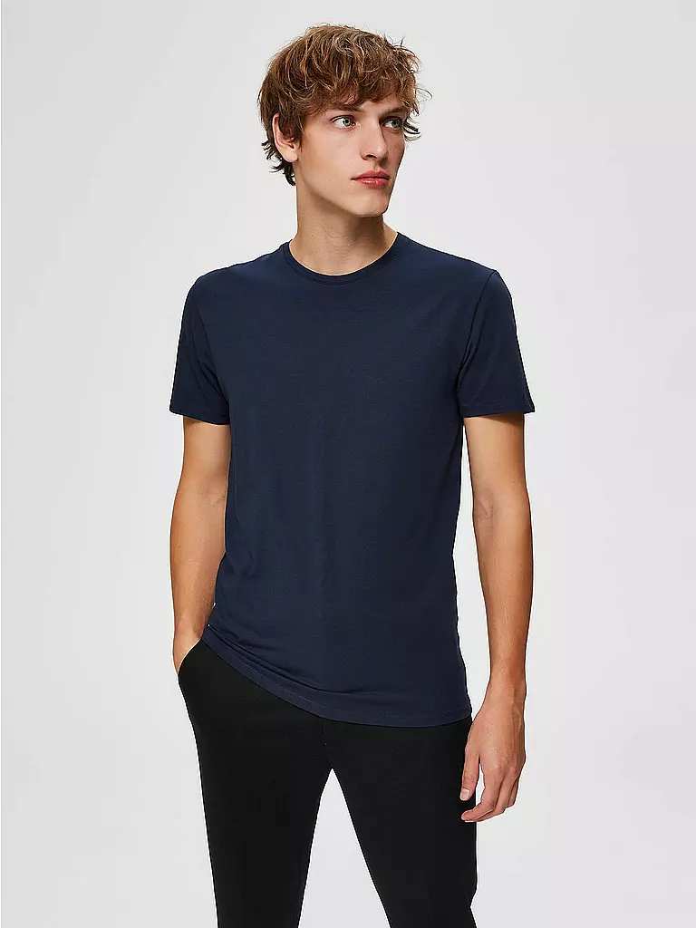 SELECTED | Camiseta SLHNEWPIMA | Azul
