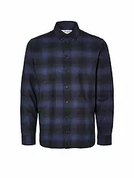 SELECTED | Flanellhemd Slim Fit SLHSLIMOWEN | Azul oscuro