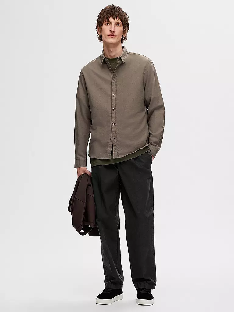 SELECTED | Flanellhemd Slim Fit SLHSLIMOWEN | Marrón claro