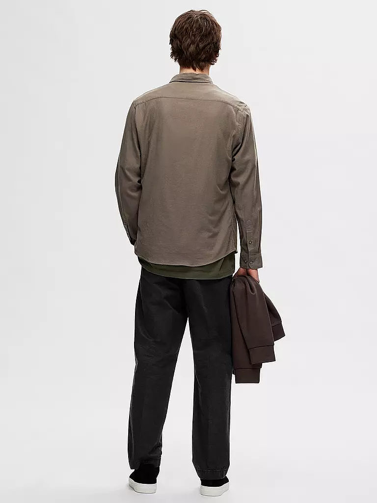 SELECTED | Flanellhemd Slim Fit SLHSLIMOWEN | Marrón claro