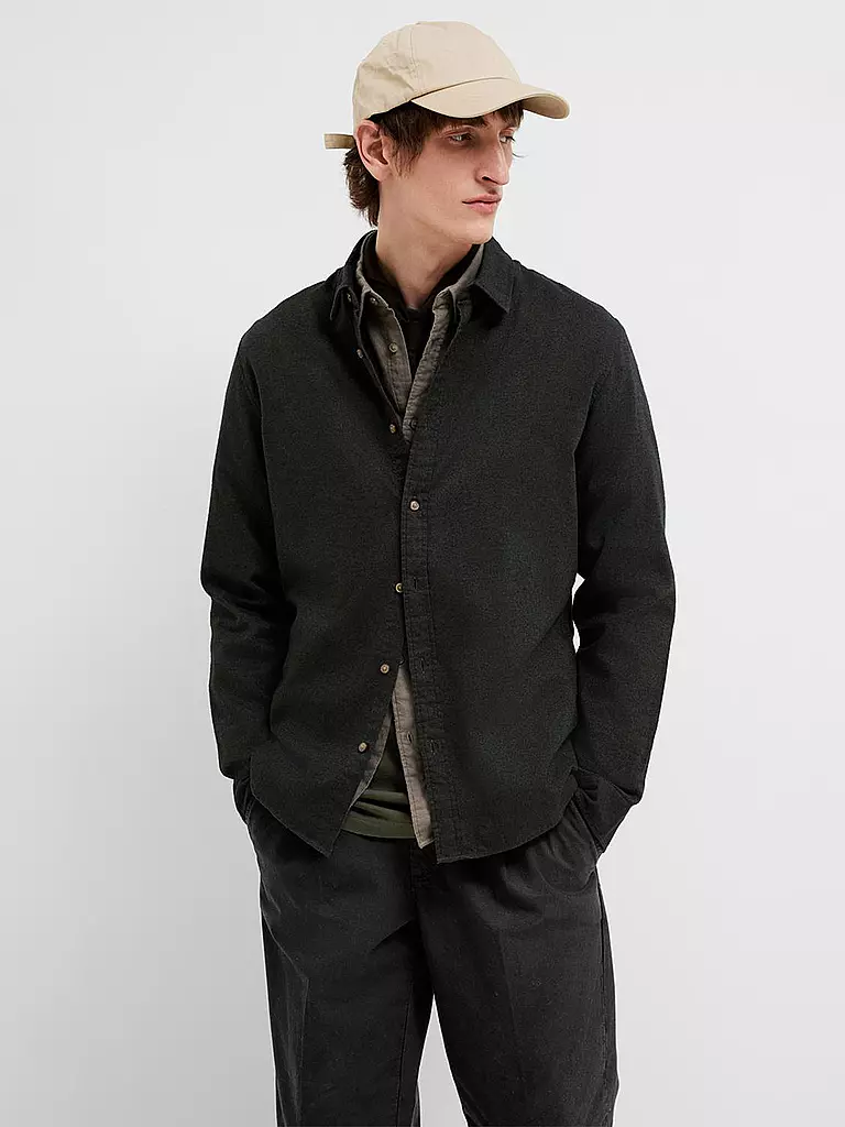 SELECTED | Flanellhemd Slim Fit SLHSLIMOWEN | Marrón claro