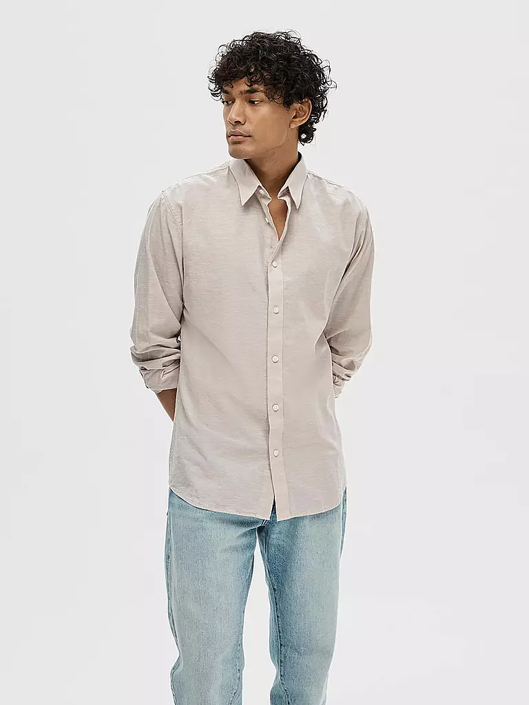 SELECTED | Hemd Slim Fit SLHSLIM-SUN | Beige