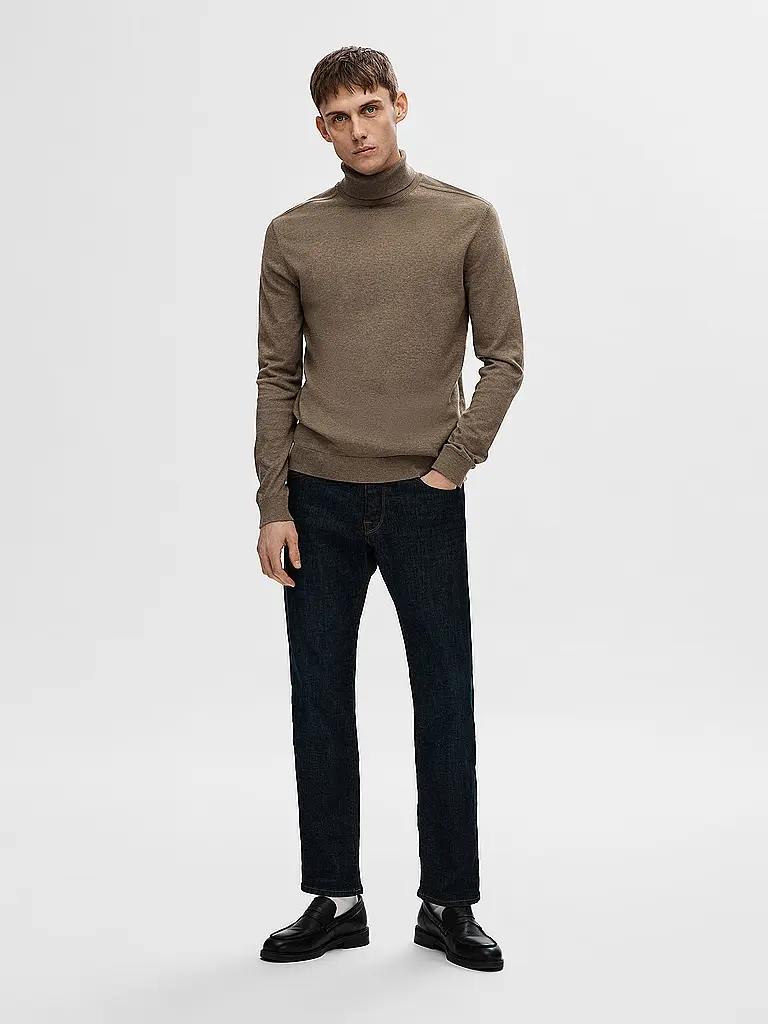 SELECTED | Jersey de cuello alto SLHBERG | Marrón