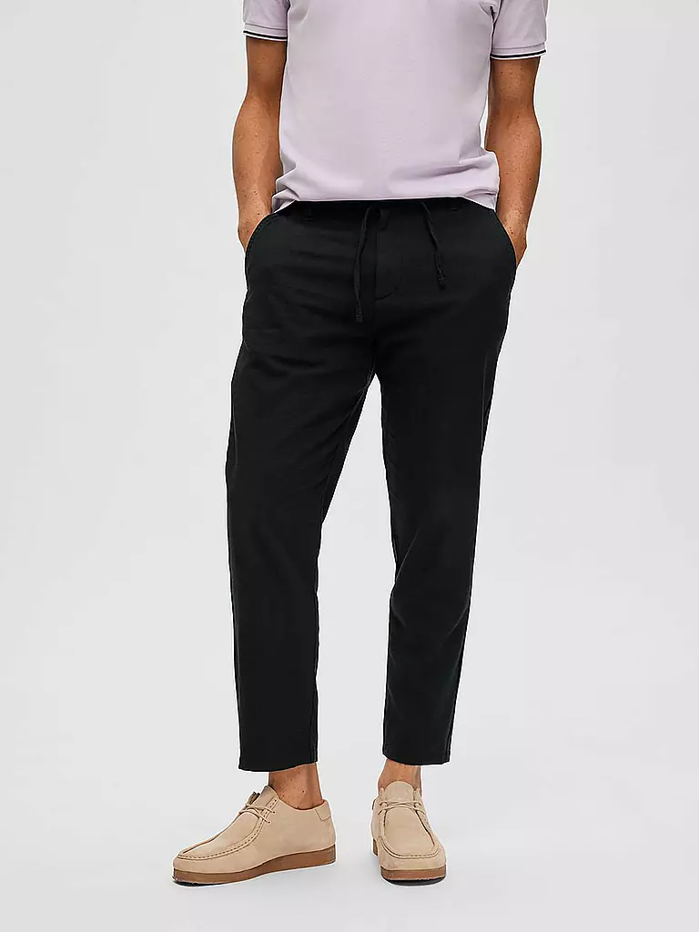 SELECTED | Leinenhose SLH172 | Negro