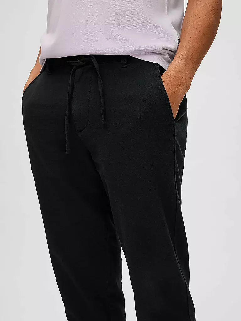SELECTED | Leinenhose SLH172 | Negro