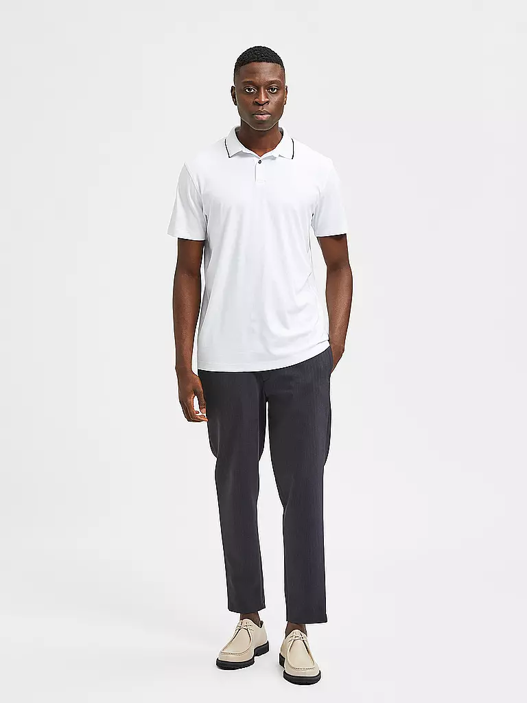 SELECTED | Poloshirt SLHLEROY COOLMAX | Blanco