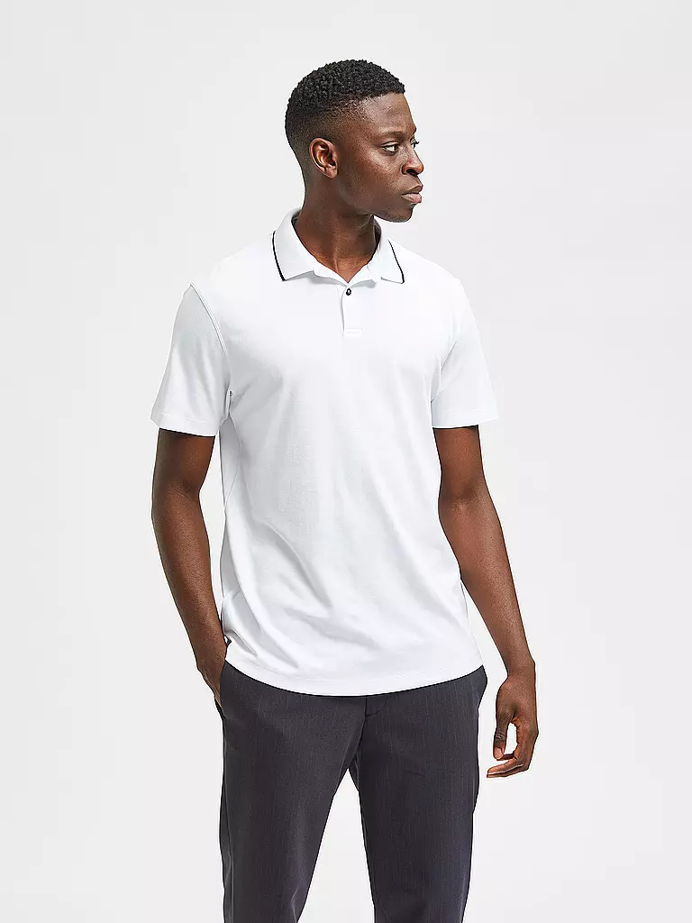 SELECTED | Poloshirt SLHLEROY COOLMAX | Blanco