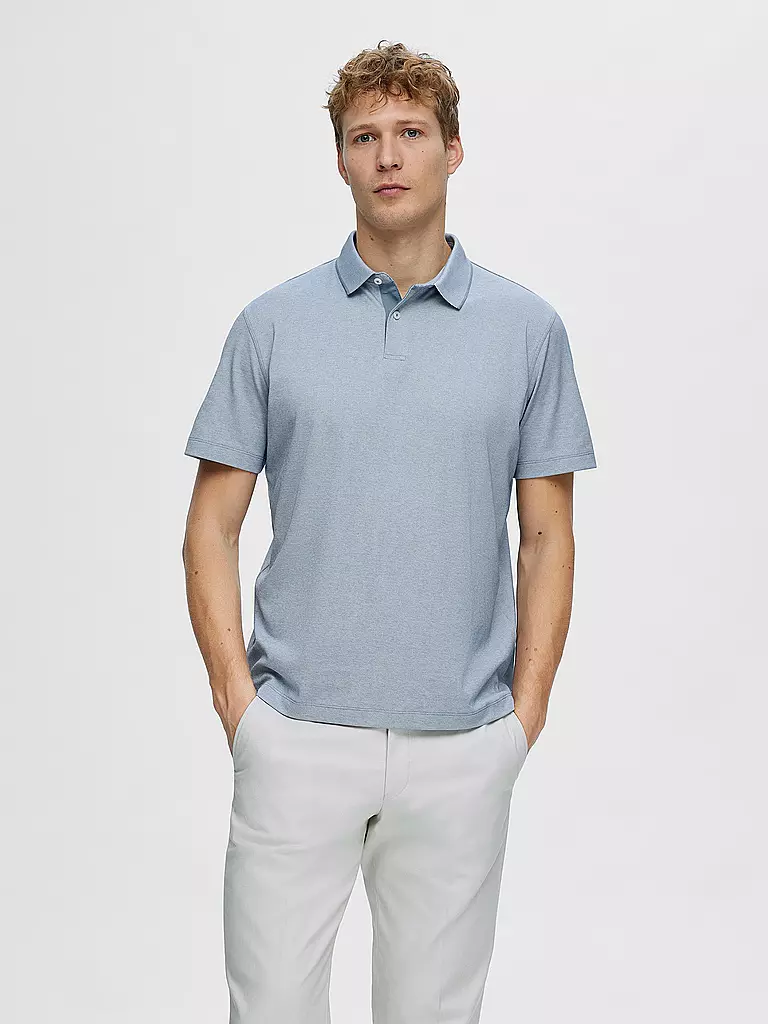SELECTED | Poloshirt SLHLEROY COOLMAX | Azul claro