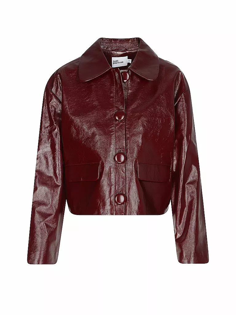 SELF-PORTRAIT | Chaqueta de cuero | Rojo oscuro