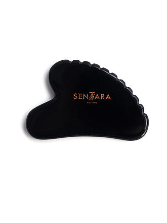 SENTARA | Piedra de masaje - Gua Sha Corazón con dientes Negro