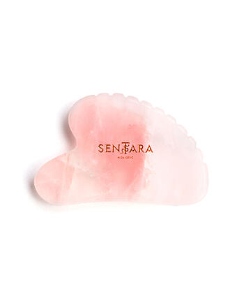SENTARA | Piedra de masaje - Gua Sha Corazón con dientes Cuarzo Rosa