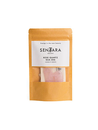 SENTARA | Piedra de masaje - Gua Sha Corazón con dientes Cuarzo Rosa