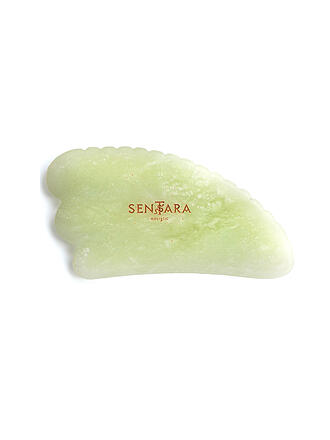SENTARA | Piedra de masaje - Gua Sha cuerno con dientes Jade verde