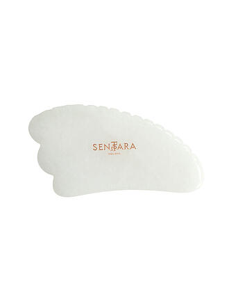 SENTARA | Piedra de masaje - Cuerno Gua Sha con dientes Jade blanco