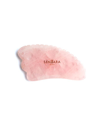 SENTARA | Piedra de masaje - Cuerno Gua Sha con diente Cuarzo Rosa
