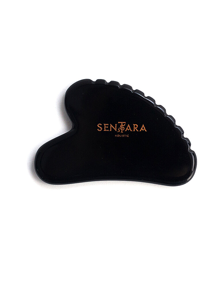 Piedra de masaje - Gua Sha Corazón con dientes Negro negro