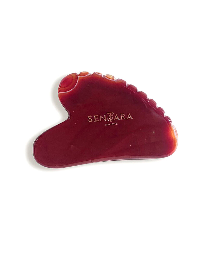 Piedra de masaje - Gua Sha Corazón con dientes Cornalina Rojo rojo