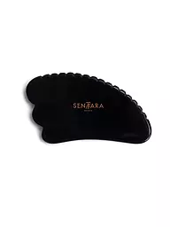 SENTARA | Piedra de masaje - Cuerno Gua Sha con dientes Negro | Negro