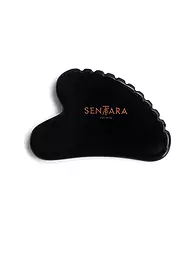 SENTARA | Piedra de masaje - Gua Sha Corazón con dientes Negro | Negro