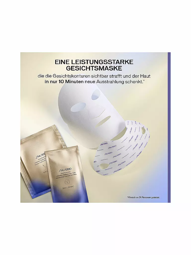 SHISEIDO | Vital Perfection Liftdefine Radiance Mascarilla Facial 6 Unidades | 